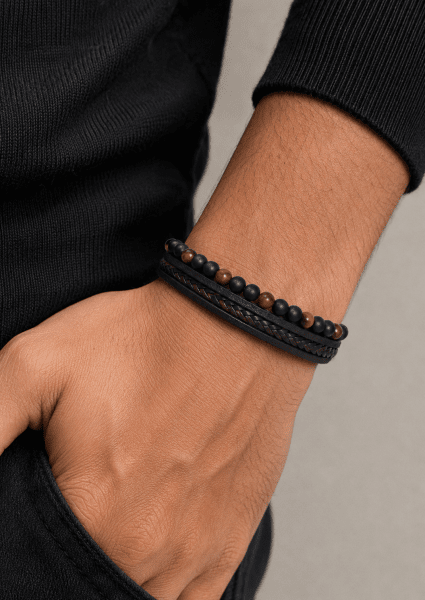 Bracelet en cuir Titan Crest