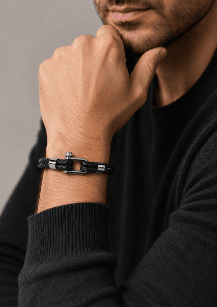 Bracelet en cuir Vertex Link