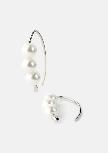 Boucle d’oreille Pearl Arc - Plaquée argent