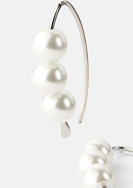 Boucle d’oreille Pearl Arc - Plaquée argent