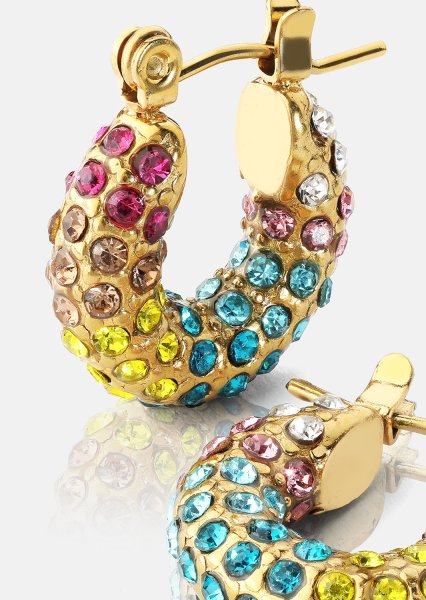 Colored Pearl Hoop Boucle d'oreille - 18k Plaquée or