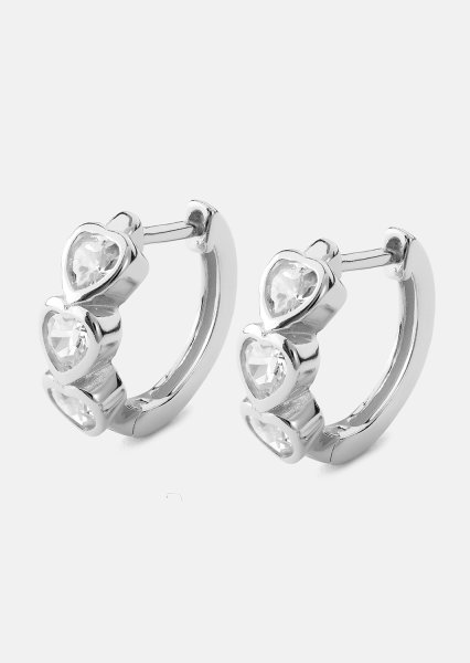 Boucle d’oreille Heart Hoops - Plaquée argent