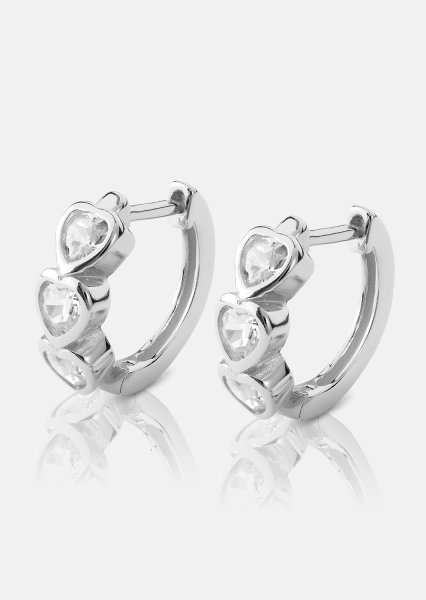 Boucle d’oreille Heart Hoops - Plaquée argent