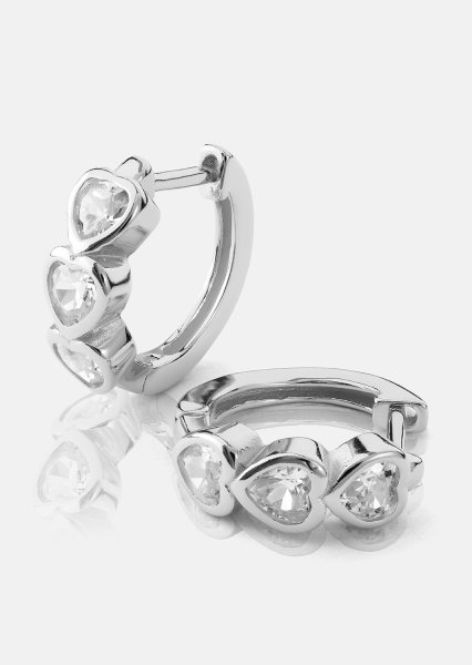 Boucle d’oreille Heart Hoops - Plaquée argent
