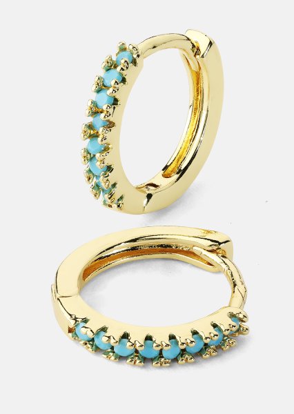 Boucle d'oreille Aitana Bleu- 18k Plaquée or