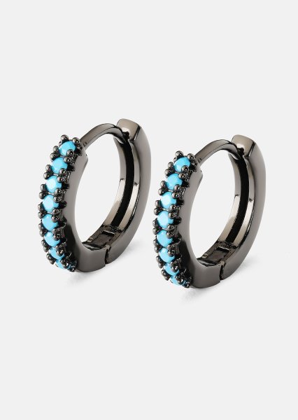 Boucle d'oreille Aitana Bleu- Chromée