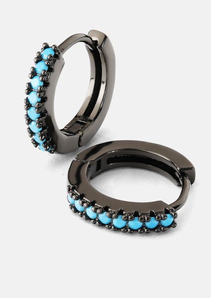 Boucle d'oreille Aitana Bleu- Chromée
