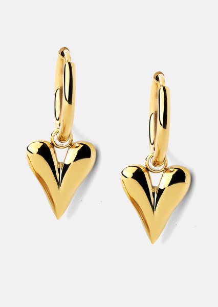Boucles d’oreilles Heart Drop - 18k Plaquées or