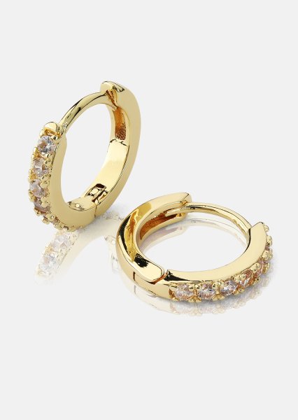 Boucles d’oreilles Crystal Hoops - 18k Plaquées or