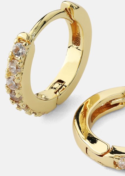 Boucles d’oreilles Crystal Hoops - 18k Plaquées or
