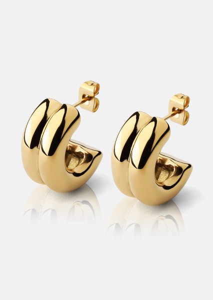 Boucle d’oreille Bold Curve - 18k Plaquée or