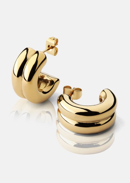 Boucle d’oreille Bold Curve - 18k Plaquée or