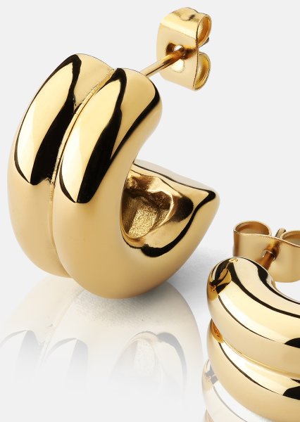 Boucle d’oreille Bold Curve - 18k Plaquée or