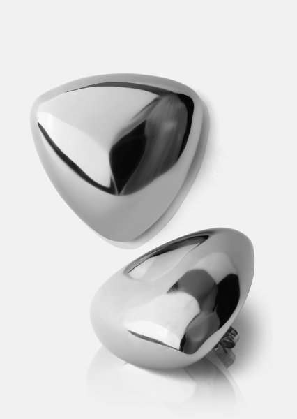 Boucles d’oreilles Bold Curve – Plaquées argent