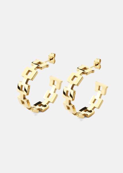 Boucle d’oreille GeoHoops - 18k Plaquée or