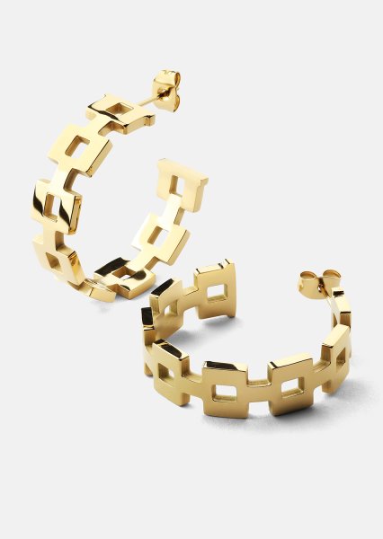 Boucle d’oreille GeoHoops - 18k Plaquée or