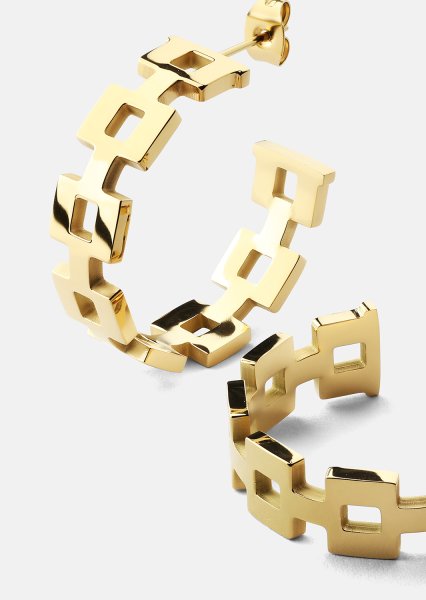 Boucle d’oreille GeoHoops - 18k Plaquée or