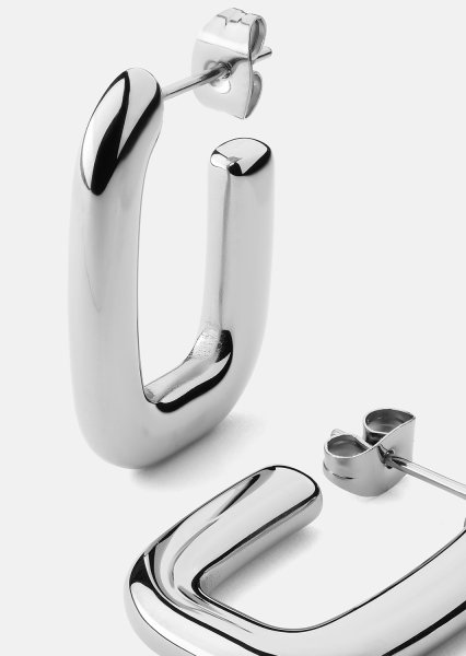Boucle d’oreille Chunky Rectangle - Steel