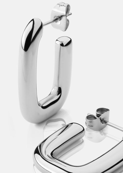 Boucle d’oreille Chunky Rectangle - Steel