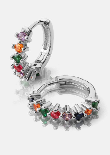 Boucle d’oreille Multicolor Shine - Plaquée argent
