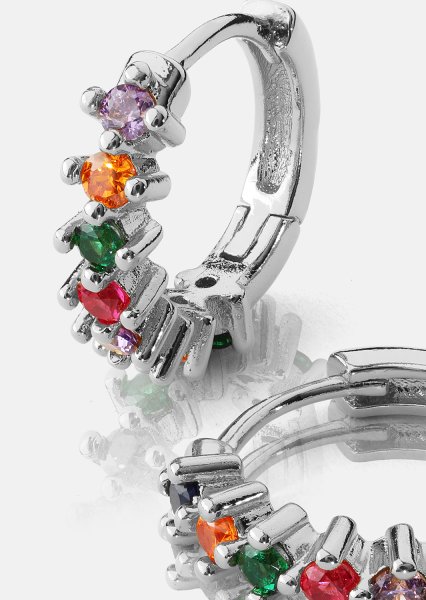 Boucle d’oreille Multicolor Shine - Plaquée argent