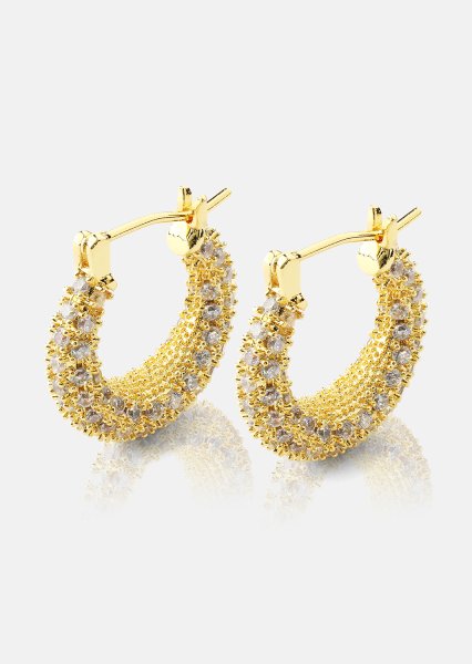 Boucle d’oreille Crystal Circle - 18k Plaquée or