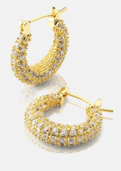 Boucle d’oreille Crystal Circle - 18k Plaquée or