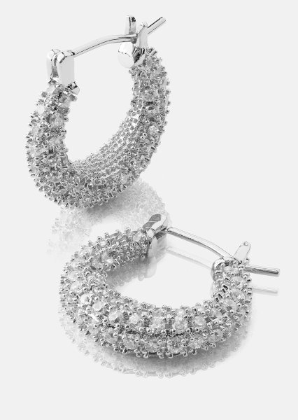 Boucle d’oreille Crystal Circle - Plaquée argent