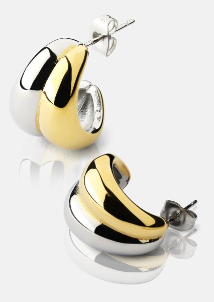 Boucle d'oreille Dual Wave - 18k Plaquée or