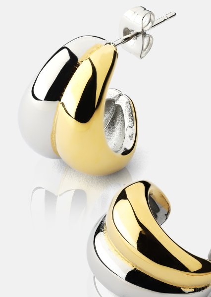 Boucle d'oreille Dual Wave - 18k Plaquée or