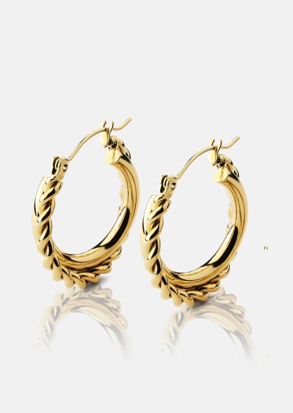 Boucles d’oreilles Twist Elegance – 18k Plaquées or