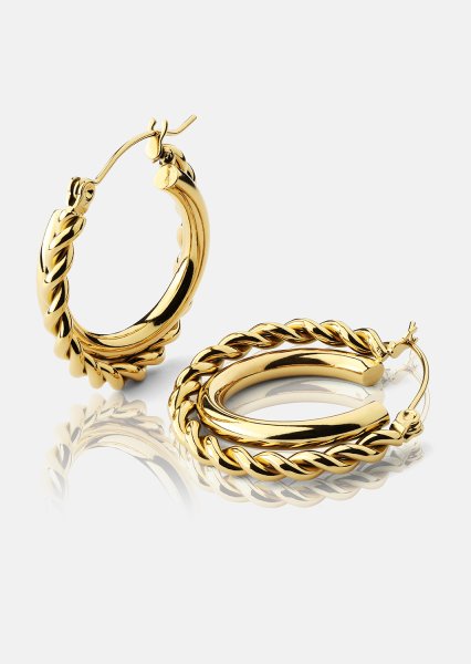 Boucles d’oreilles Twist Elegance – 18k Plaquées or