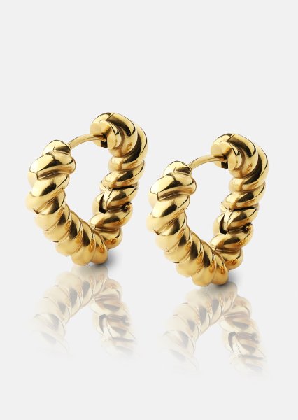 Boucles d’oreilles Twisted Heart – 18k Plaquées or