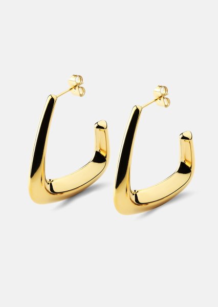 Boucles d’oreilles Bold Curve – 18k Plaquées or