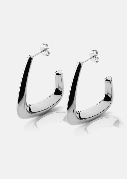 Boucles d’oreilles Bold Curve – Plaquées argent