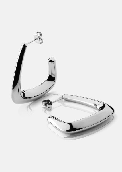 Boucles d’oreilles Bold Curve – Plaquées argent