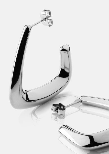 Boucles d’oreilles Bold Curve – Plaquées argent