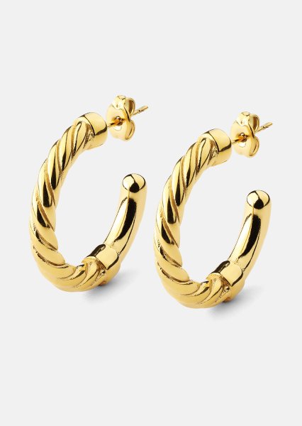 Boucles d’oreilles Twistade Hoops – 18k Plaquées or