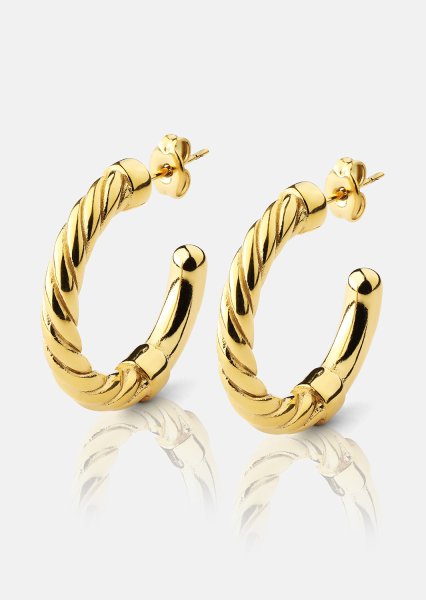 Boucles d’oreilles Twistade Hoops – 18k Plaquées or
