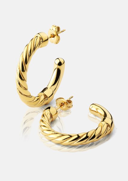 Boucles d’oreilles Twistade Hoops – 18k Plaquées or