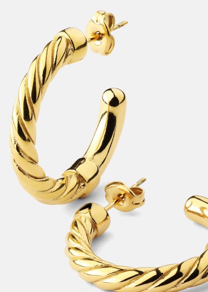 Boucles d’oreilles Twistade Hoops – 18k Plaquées or