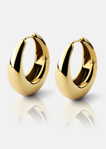 Boucles d’oreilles Bold Curve – 18k Plaquées or