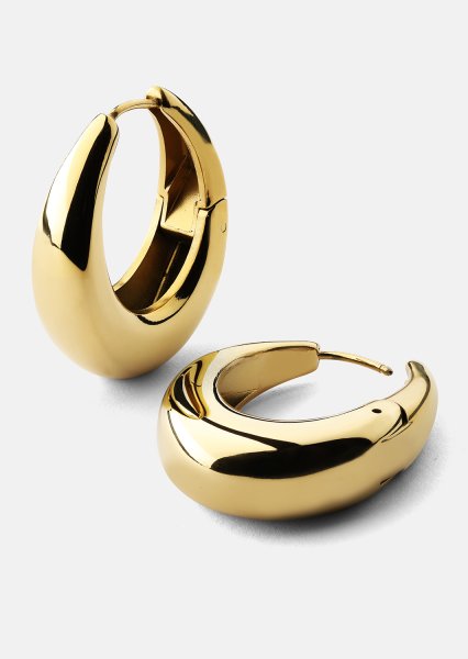 Boucles d’oreilles Bold Curve – 18k Plaquées or