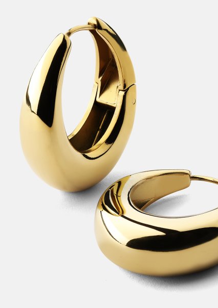 Boucles d’oreilles Bold Curve – 18k Plaquées or
