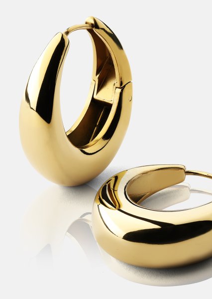 Boucles d’oreilles Bold Curve – 18k Plaquées or