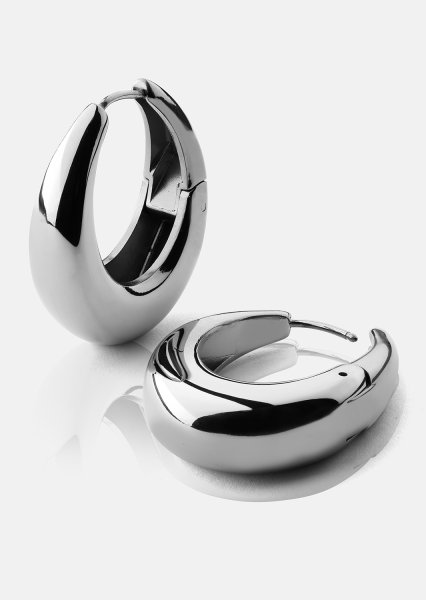 Boucles d’oreilles Bold Curve – Plaquées argent