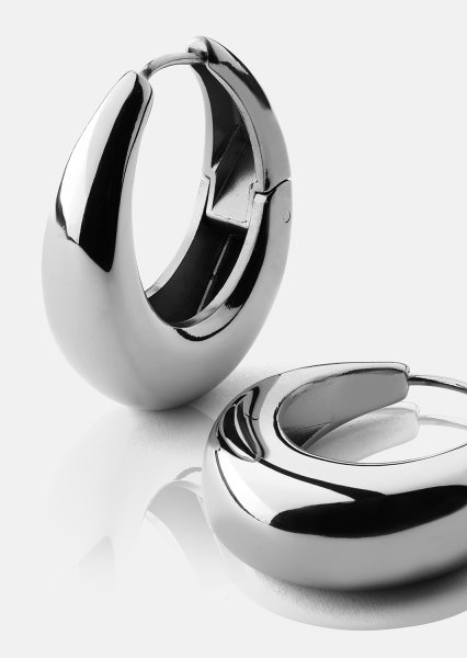 Boucles d’oreilles Bold Curve – Plaquées argent