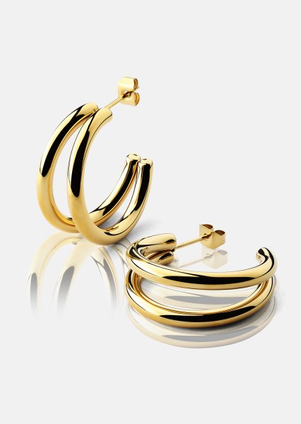 Boucle d’oreille Dual - 18k Plaquée or