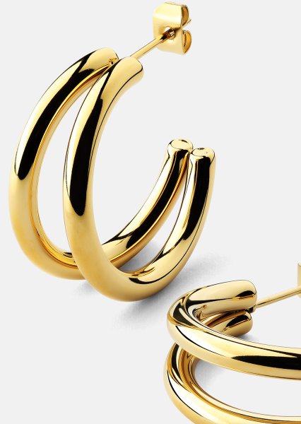 Boucle d’oreille Dual - 18k Plaquée or