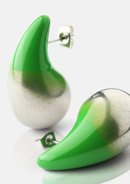 Boucles d’oreilles Verdé Glow – Plaquées argent